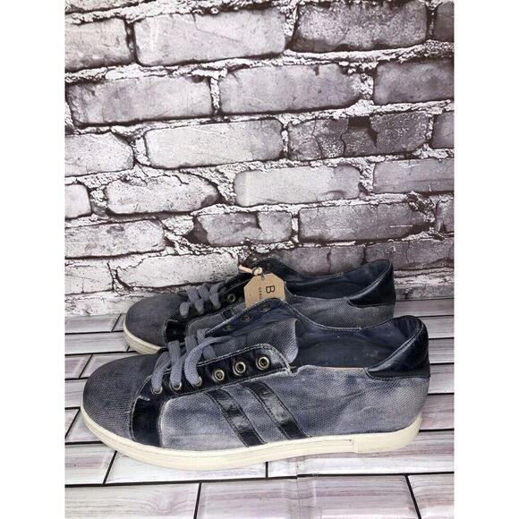 Bed Stu Workshop Blue Gray Denim Distressed Lace Casual Sneakers Men 13M US/46EU - Picture 13 of 16